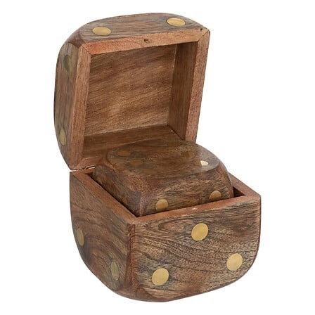 Sada 3 dekorativních kostek Roger mangové dřevo