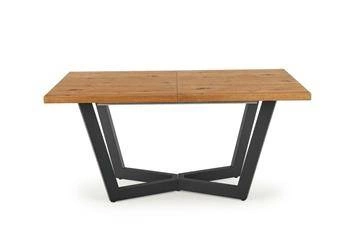 Rozkládací jídelní stůl Silva moderní loft světlý dub černé nohy 160–250 cm Intesi