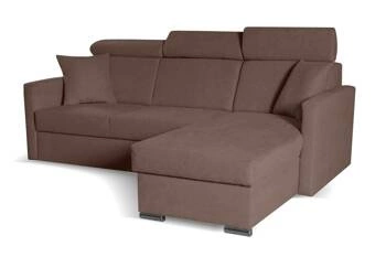 Moderní rohová rozkládací pohovka s úložným prostorem Mils hnědá do obýváku Intesi