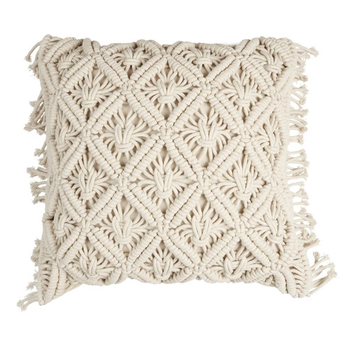 Dekorační polštář boho Macrame 40x40 cm béžový do obýváku a ložnice Intesi