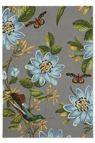 Spring Lotus Grey venkovní koberec 140x200 vintage květinový snadno čistitelný na terasu a zahradu