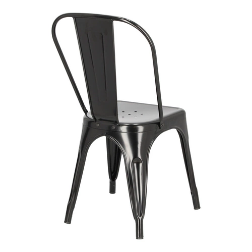 Kovová jídelní židle Paris černá ve stylu industriálním inspirovaná Tolix
