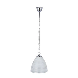 Chromovaná závěsná lampa Scordia 1x60W E27 difuzor bílá+stříbrná