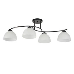 Stropní lustr Gracja klasický bílý skleněný 4ramenný do obýváku a kuchyně