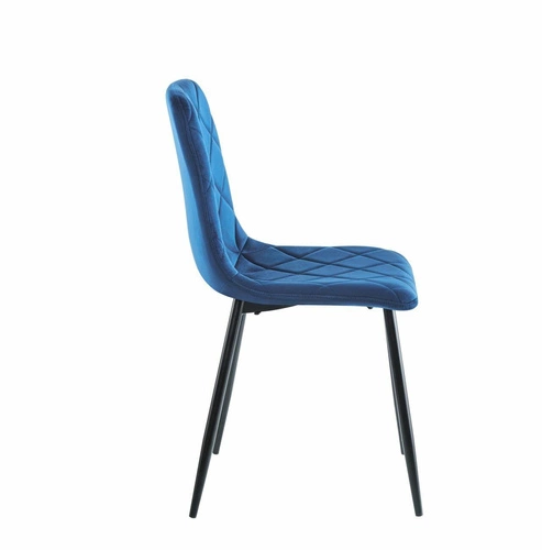 Jídelní židle Solito Intesi modrá sametová moderní prošívaná s opěrkou