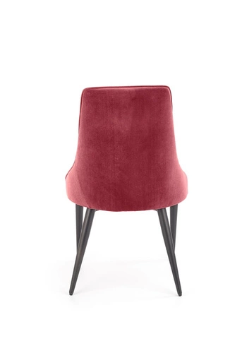 Čalouněná jídelní židle Loyd Intesi z vínového sametu, moderní černé nohy