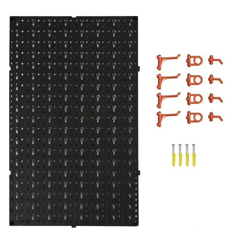 Intesi moderní černý nástěnný věšák na nářadí do garáže a dílny 16 dílů