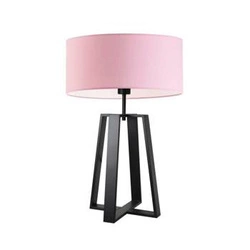 Noční lampička Thor moderní s růžovým stínidlem na černé konstrukci 61 cm