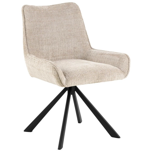 Jídelní otočná čalouněná židle Eddie béžová Actona s područkami skandinávský styl