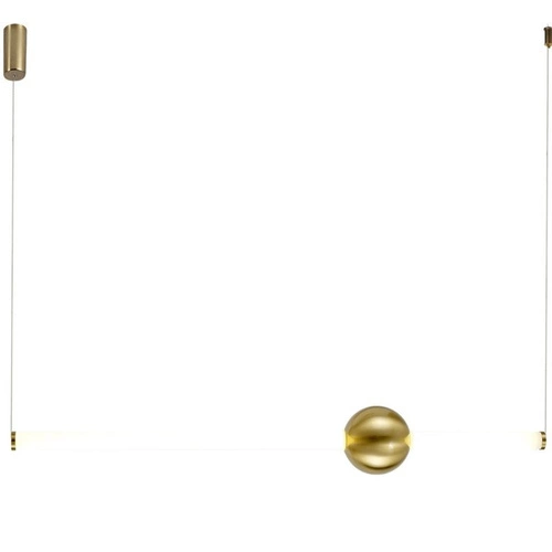 Závěsné LED svítidlo O-LINE 93 cm mosaz moderní do obýváku a nad kuchyňský ostrůvek