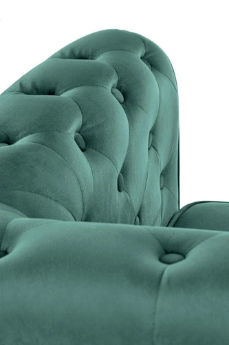 Moderní zelené sametové křeslo Dassion s područkami do obýváku