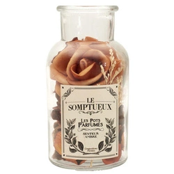 Skleněná nádoba 16 cm s pot pourri oranžová