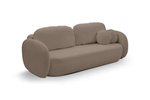 Rozkládací pohovka Salby pro 3 osoby s funkcí spaní hnědá do obýváku moderní