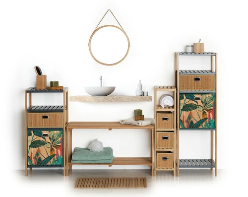 Bambusová krabice Blackflo 31x31 na regál Kallax, textilní, moderní 5five