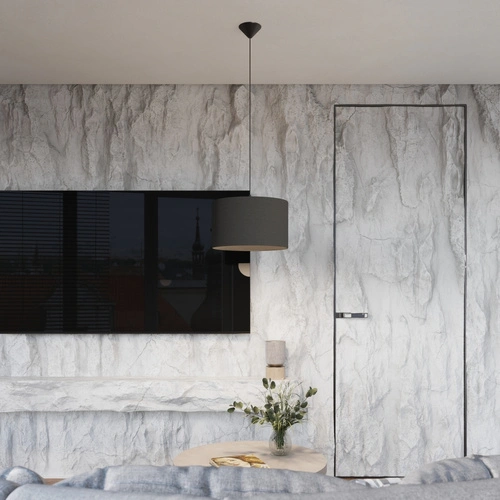 Závěsné černé svítidlo NOVA 30 minimalistické textilní do obýváku s nastavitelnou výškou