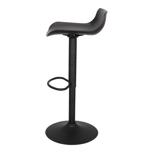 Barová židle s opěrkou Simplet Bar One černá matná, moderní otočná do kuchyně a k ostrůvku