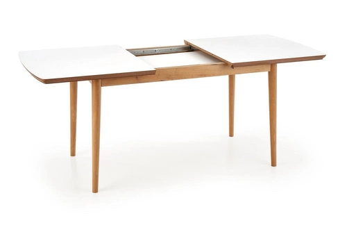 Rozkládací jídelní stůl Radley bílý mat dub lefkas moderní 140-185 cm Intesi