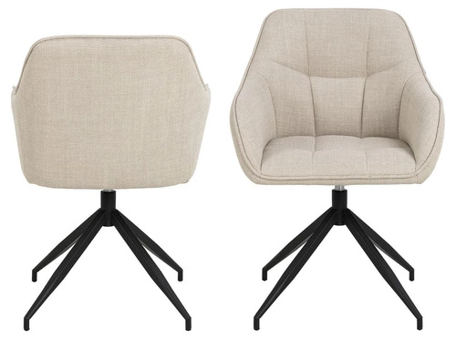 Otočená čalouněná židle Brenda s područkami béžová do jídelny a obýváku Actona