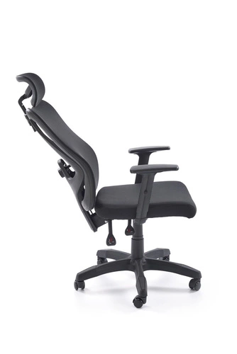 Ergonomická otočná kancelářská židle Scienne černá s opěrkou hlavy a nastavitelným sedákem Intesi