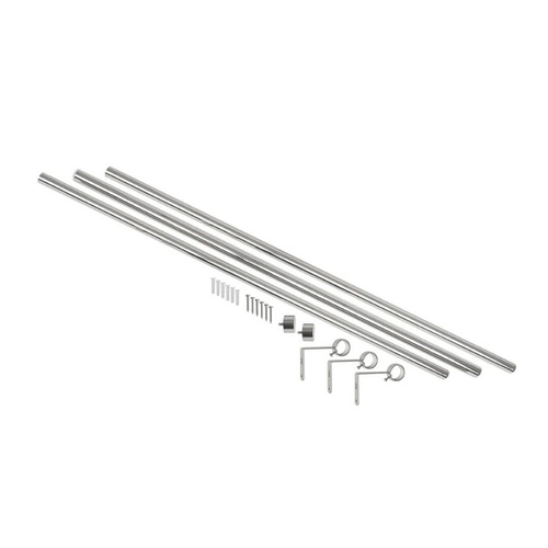 Jednoduchá garnýž Umbra Cappa nastavitelná 168–305 cm nikl moderní do obývacího pokoje