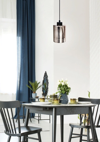 Závěsné svítidlo chromované Cox 12 moderní do obýváku a jídelny jednoduché 12 cm