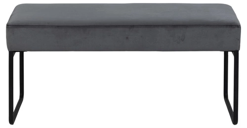 Čalouněná lavice Xenia VIC sametová šedá do předsíně glamour na černých nohách Actona