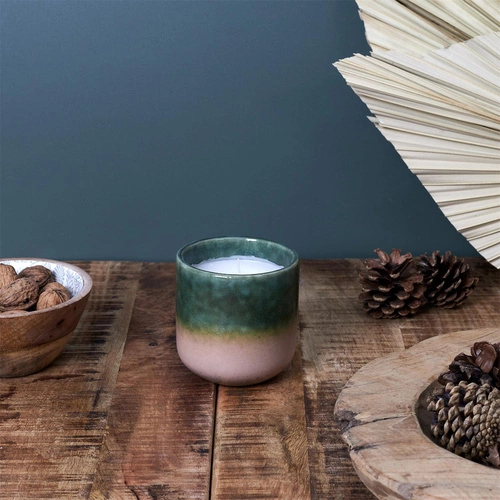 Dekorační svíčka Glaze S Intesi zelená v keramice moderní do obýváku a ložnice