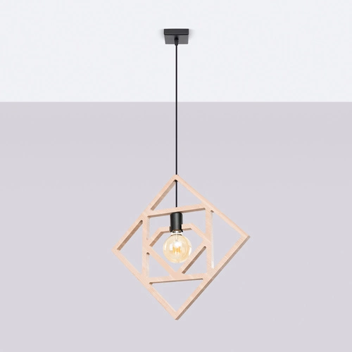 Závěsné svítidlo CARO moderní dřevěné do obýváku a kuchyně přírodní, vzdušné, 145 cm