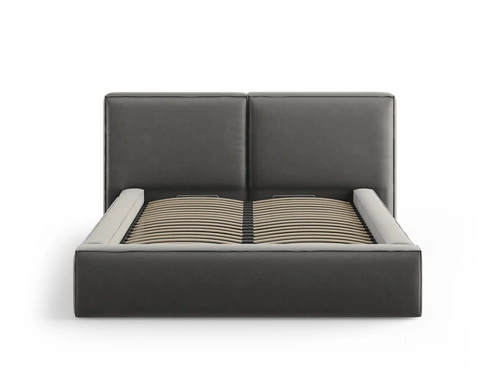 Čalouněná postel Jodie II 200x200 sametová šedá s úložným prostorem do ložnice glamour
