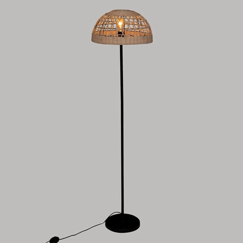 Stojací lampa Rory Atmosphera černá ratanová boho do obýváku a ložnice 150,5 cm