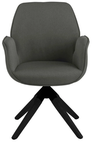 Otočná židle Aura Actona čalouněná šedá s podrǔčkami do obýváku skandinávská