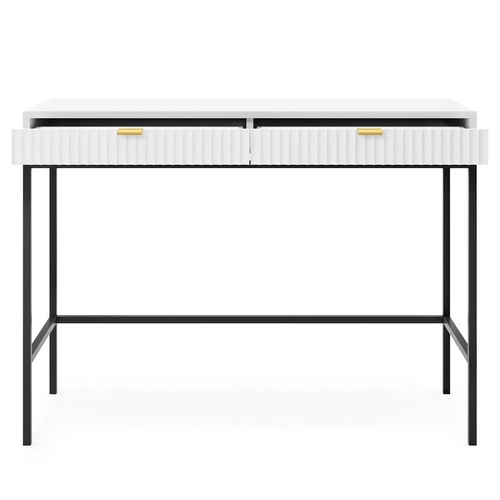 Toaletní stolek Delicious bílý rýhovaný moderní se zásuvkami do ložnice Intesi