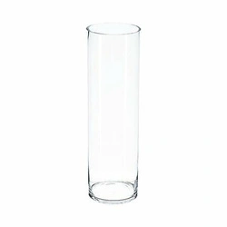 Skleněná váza Cylinder 50 cm transparentní na květiny do obývacího pokoje