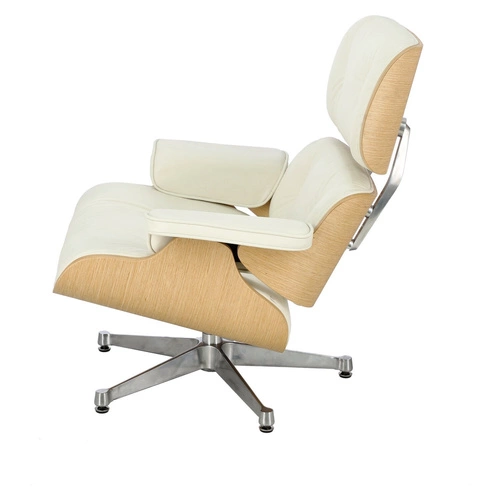 Otočná křesla Vip D2.DESIGN do obýváku bílá pravá kůže moderní glamour