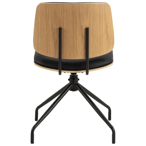 Otočná židle Owen Actona černá kůže do kanceláře a obýváku čalouněná industriální