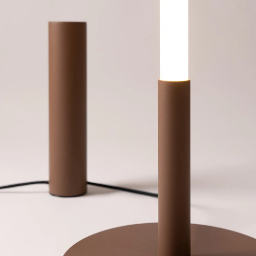 Stojací lampa do obývacího pokoje TRANG moderní LED hnědá 3000K