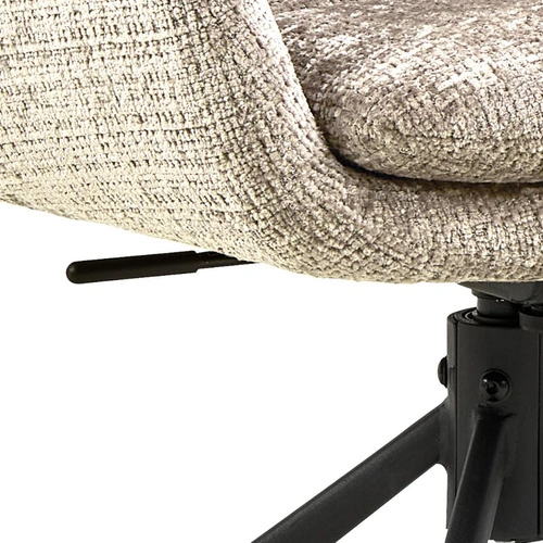 Otočná jídelní židle Edgar z béžového sametu s područkami