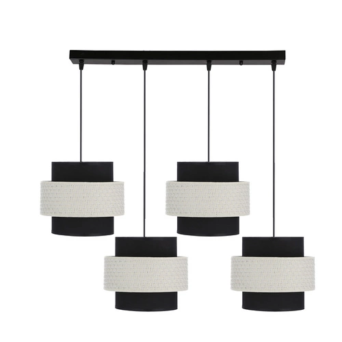 Závěsné svítidlo Benta černé moderní 4bodové do obýváku a jídelny nastavitelné