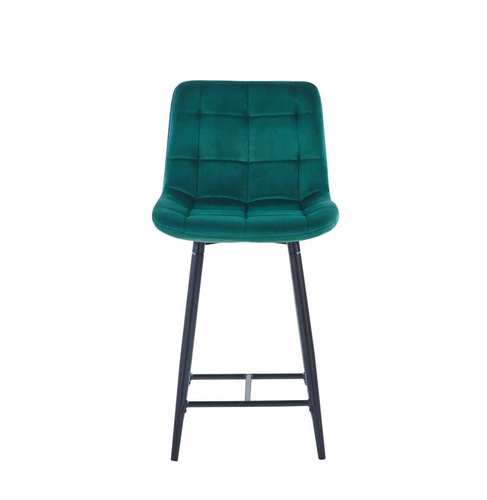 Barová židle Poly Low zelený samet s opěrkou do kuchyně a jídelny moderní Intesi