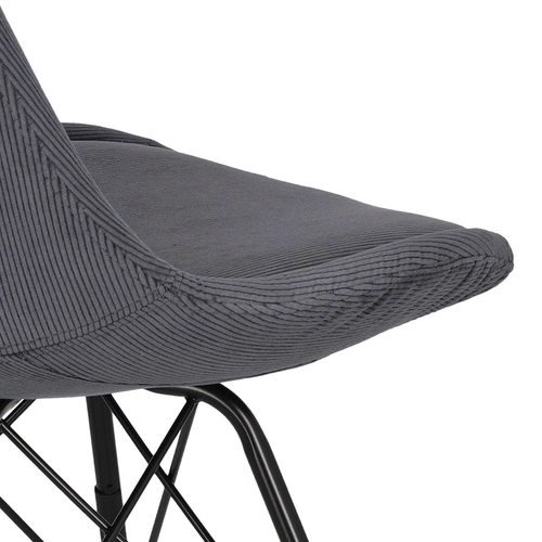 Čalouněná jídelní židle Eris moderní antracitový manšestr na černých nohách Actona