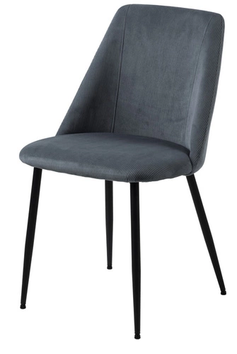 Čalouněná jídelní židle Ines šedý manšestr Actona moderní na černých nohách