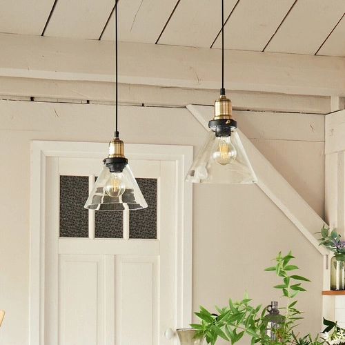 Závěsné stropní svítidlo Alak vintage průhledné sklo do obýváku Atmosphera 1 světlo