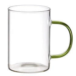 Zelený skleněný hrnek Intesi Coloured 300 ml na kávu a čaj minimalistický