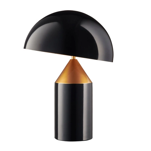 Moderní stolní lampa BELFUGO L černá kovová s abažurem do obýváku nebo ložnice