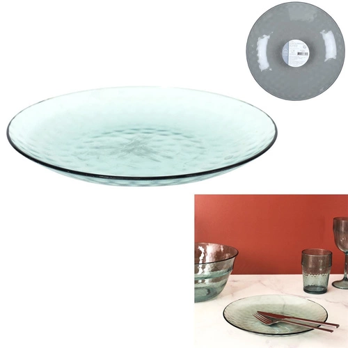 Jídelní talíř Zekrit 23,5 cm šedý nerozbitný plastový do jídelny i na piknik Intesi