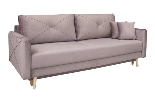 Rozkládací pohovka s úložným prostorem Saxo růžová skandinávský styl na spaní do obýváku Intesi