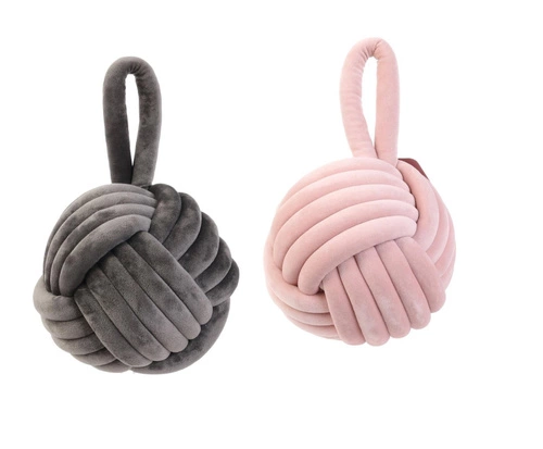 Sada dvou glamour sametových zarážek na dveře Yarn pro vnitřní dveře Intesi