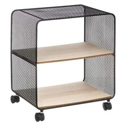 Kovový regál na kolečkách Case 5five simply smart loftový do kanceláře a ložnice 2 police 43,5 cm