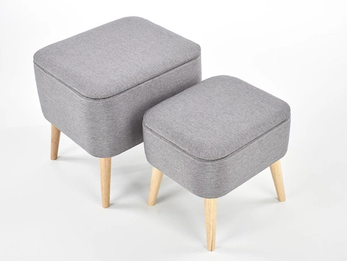 Sada 2 pufů Sk.yf s úložným prostorem šedá