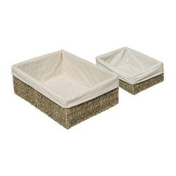 Sada 2 obdélníkových proutěných košů Vannerie na úschovu v boho stylu
